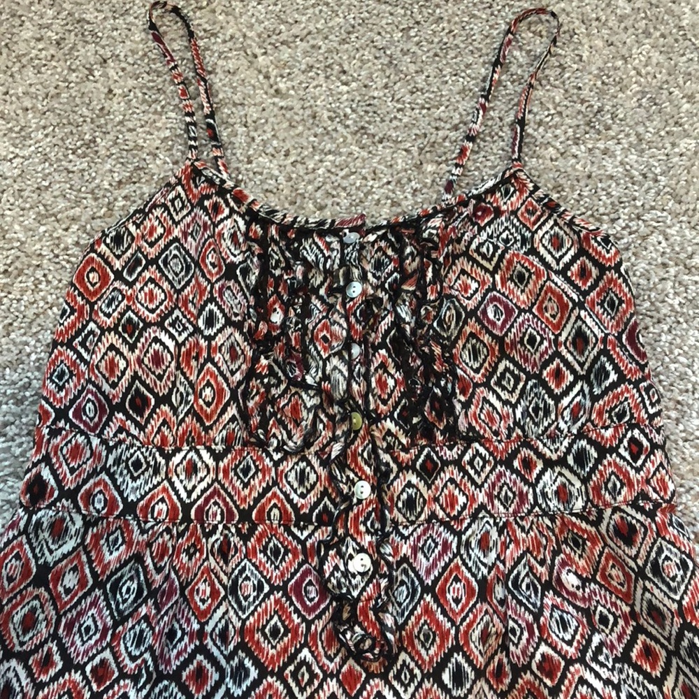 🌺 Apt 9 Women’s Size M Tank Top Red/Black/White - Picture 4 of 8